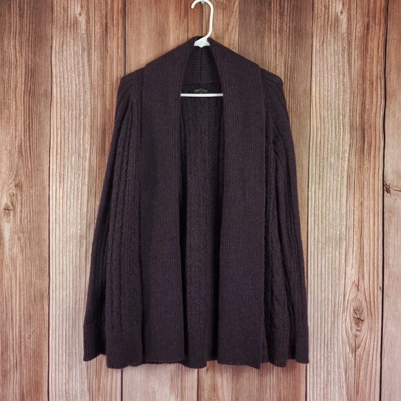 Allsaints Womens Size 10 Galaxy Flex Cardigan Mohair Wool Purple Brown - Picture 2 of 11